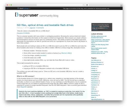 Stack Exchange WordPress blog theme - blog.superuser.com