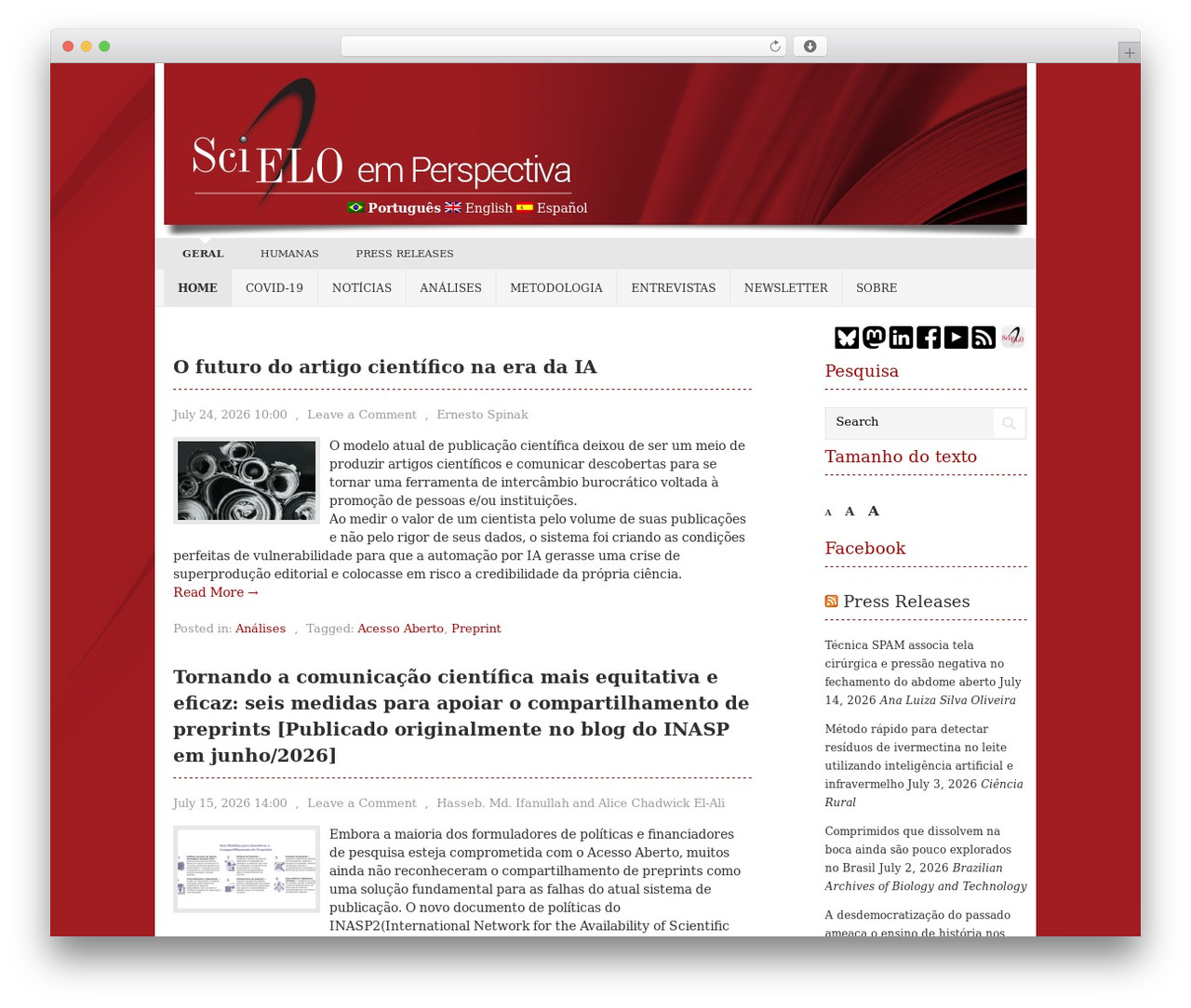 Vortex WordPress theme - blog.scielo.org Vortex WordPress theme - blog.scielo.org