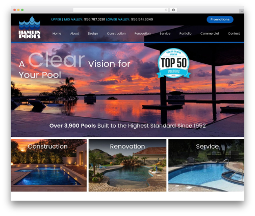 Hamlin Pools theme WordPress - hamlinpools.com