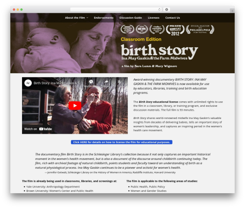 The One Pager WordPress theme - birthstoryclassroom.com