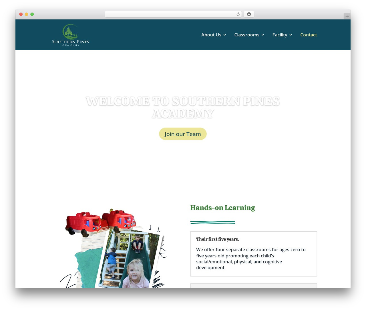 WordPress website theme Divi - southernpinesacademy.com