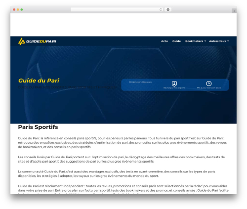 Sports widgets WordPress plugin - www.guidedupari.com