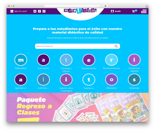 WordPress website theme materialitos - materialitos.com
