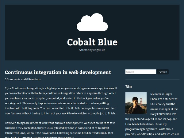 WP theme Cobalt Blue