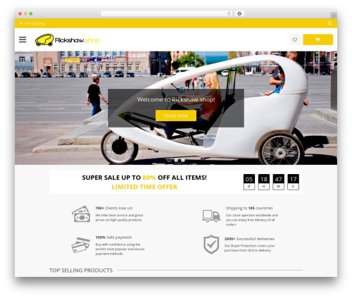 DavinciWoo WordPress shopping theme - rickshaw.shop