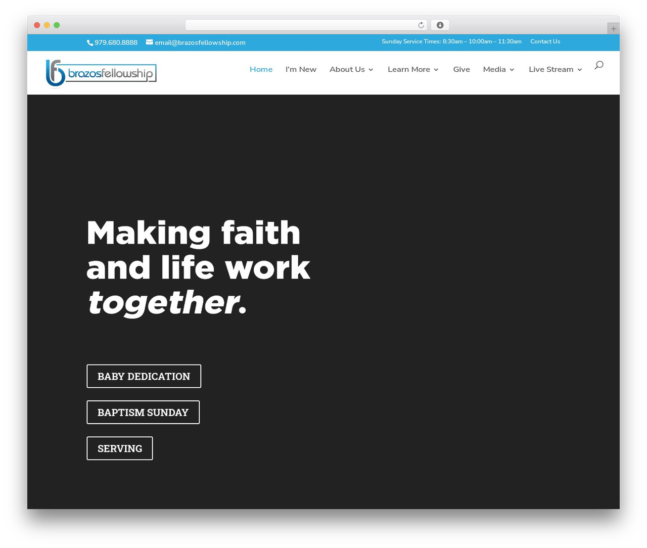 Divi WordPress theme - brazosfellowship.com