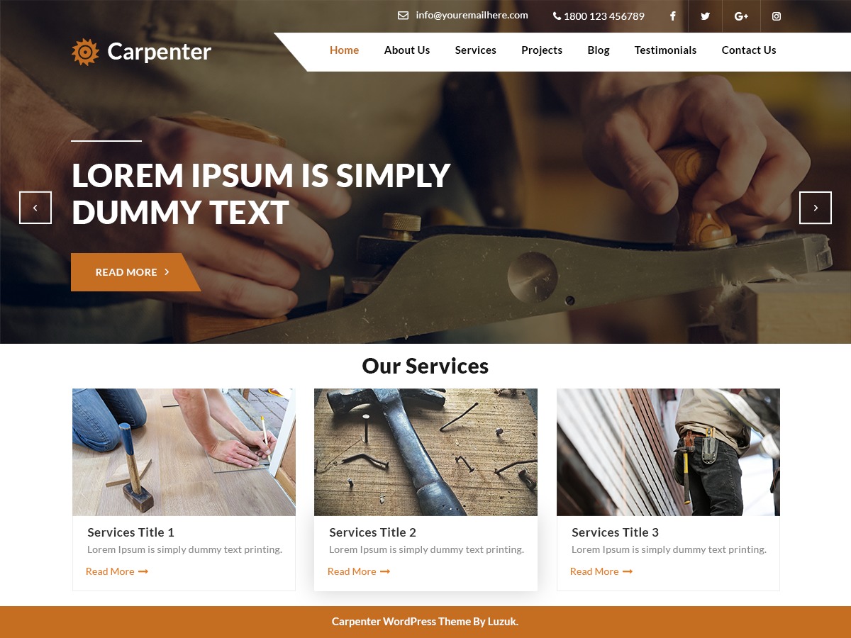 Expert Carpenter business WordPress theme