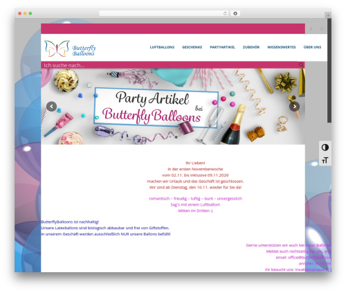 Flatco WordPress theme - butterflyballoons.at