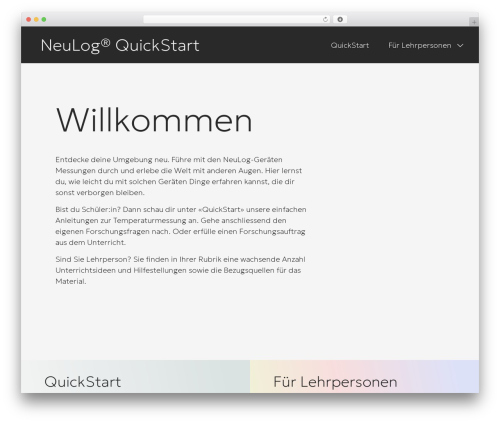 Sensor WordPress theme - neulog-quickstart.ch