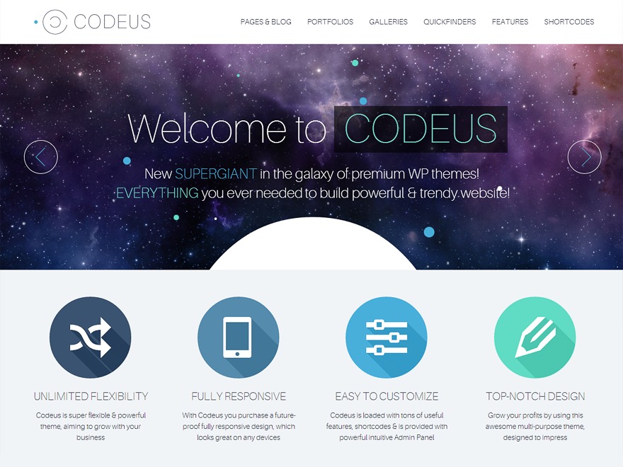 WordPress theme Codeus by Codex Themes.