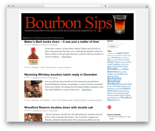 Events calendar WordPress plugin - bourbonsips.com
