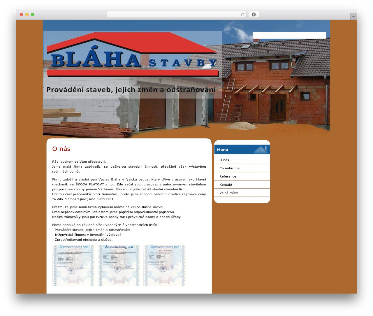 WordPress theme Construction-WP-Theme - blaha-stavby.eu