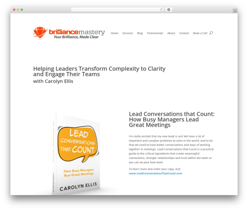 WordPress theme Divi - brilliancemastery.com