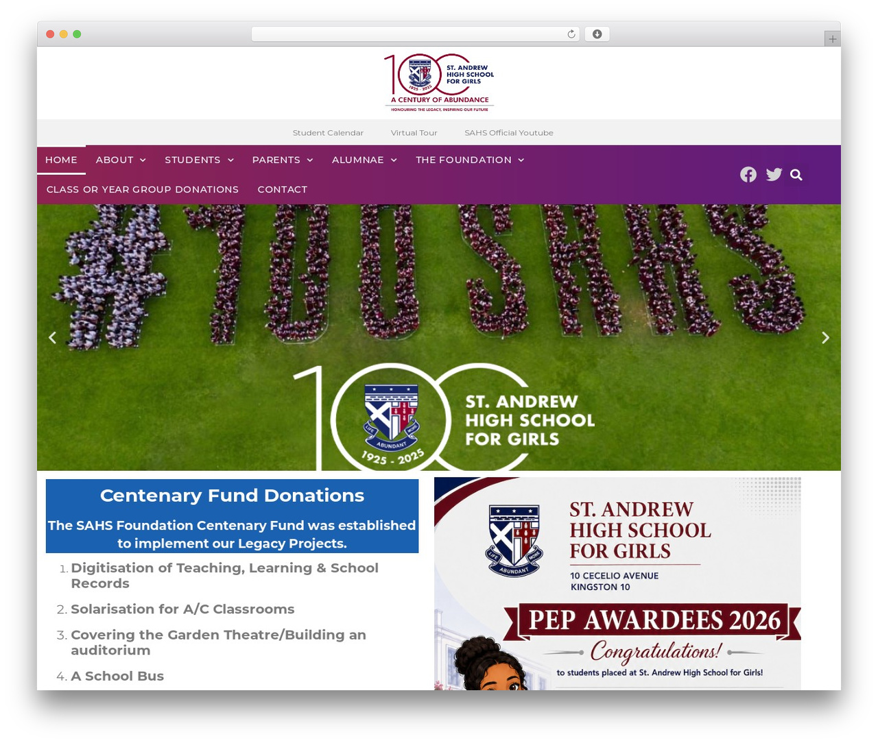 WordPress website theme Hello Elementor - sahs.edu.jm