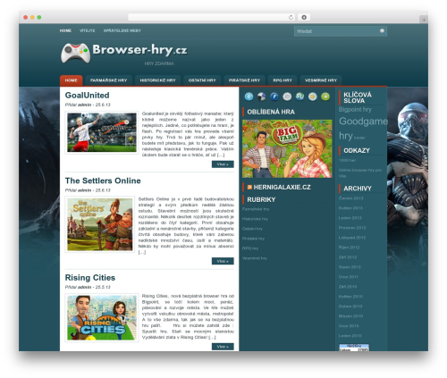 Gamezone WordPress theme - browser-hry.cz