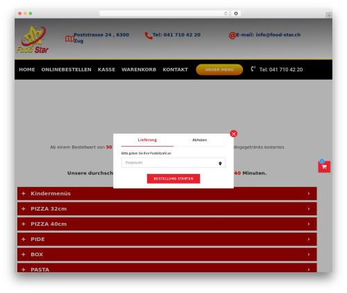 Woo exfood WordPress plugin - food-star.ch
