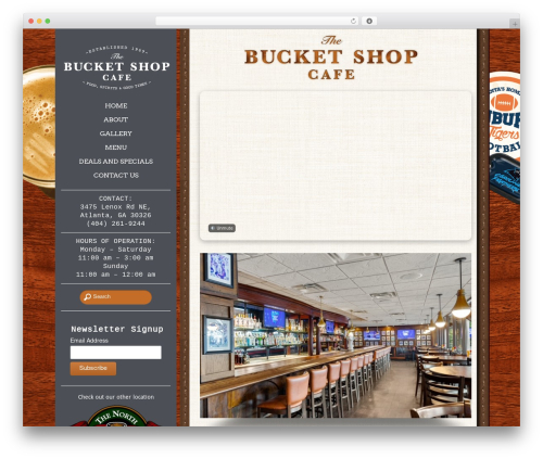 WordPress website theme VDG Custom - bucketshopcafe.com