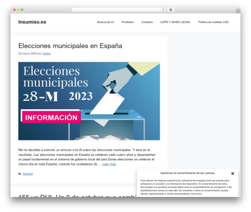 GeneratePress WordPress blog theme - insumiso.es