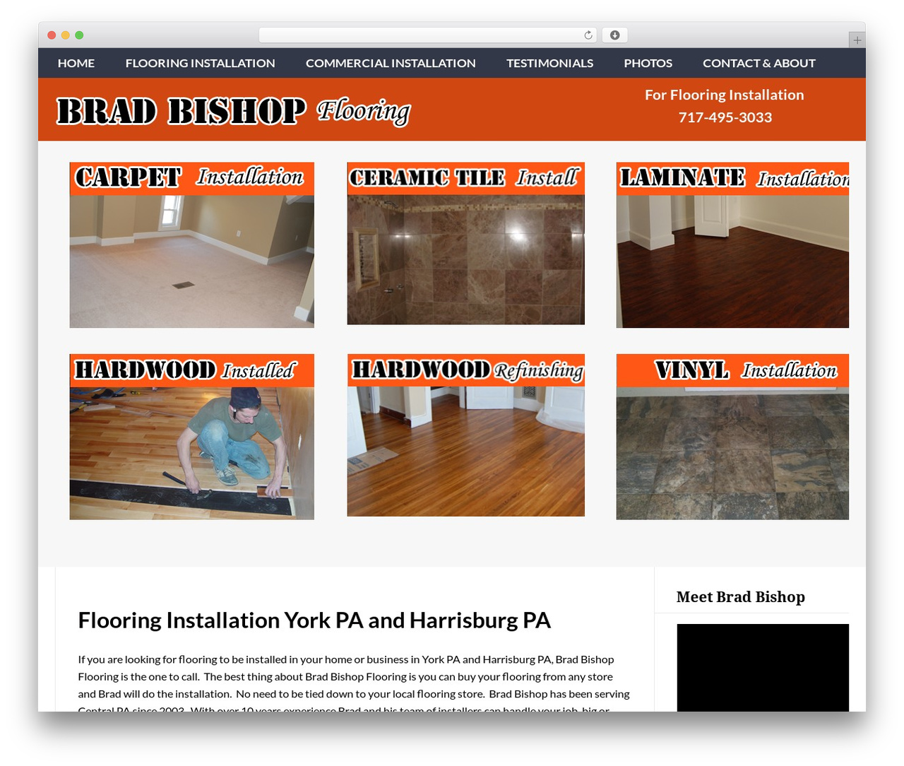 Everett WordPress store theme - bradbishopflooring.com