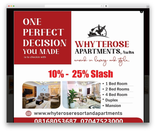 Jet booking WordPress plugin - whyteroseresortandapartments.com