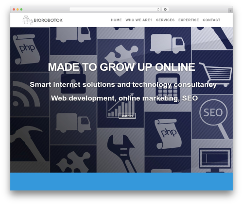 Hypertext One Page top WordPress theme - biorobotok.hu