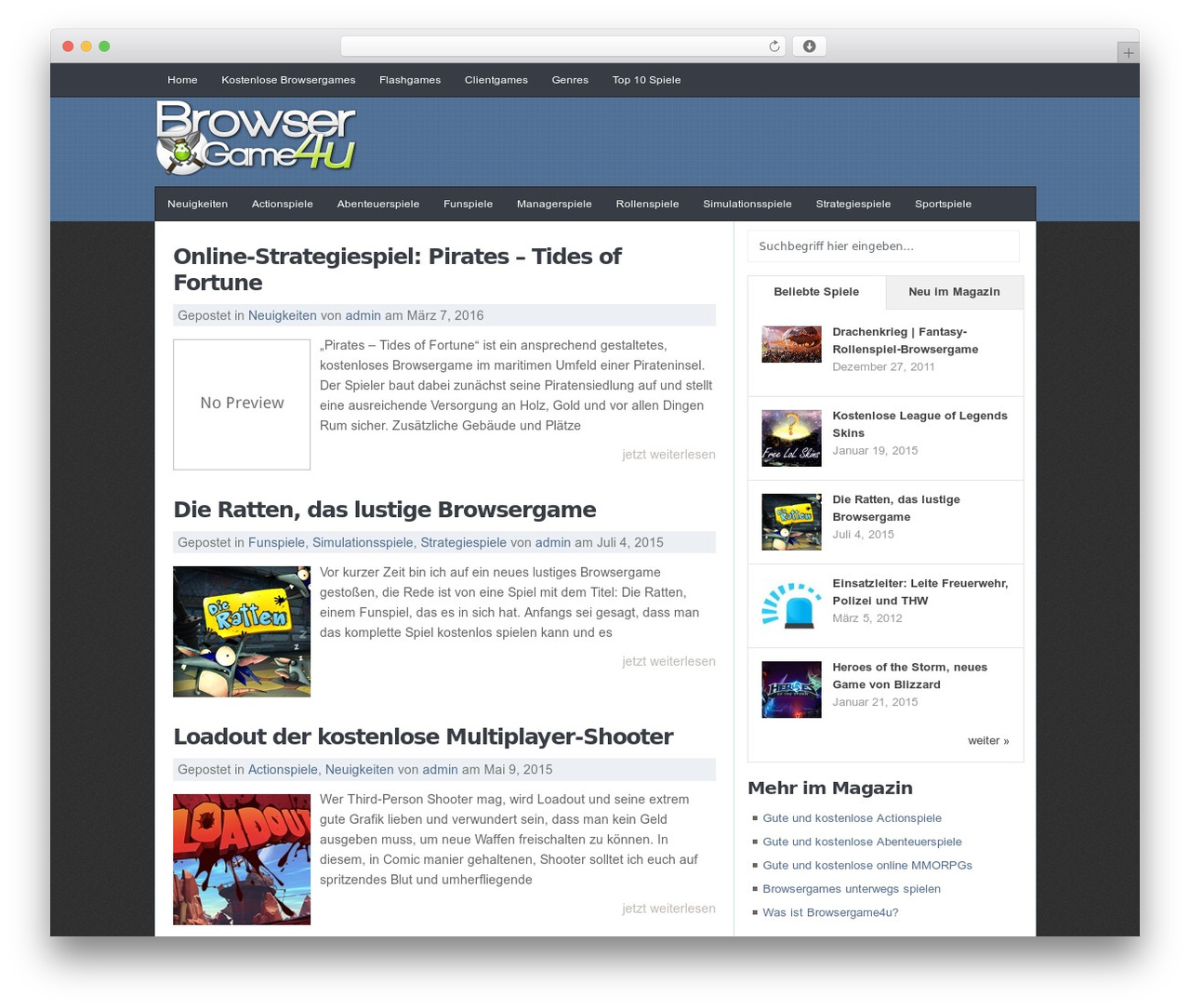 JustBlue WordPress theme - browsergame4u.de JustBlue WordPress theme - browsergame4u.de