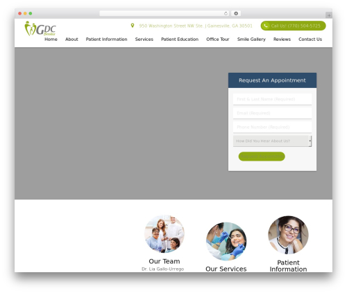 WordPress website theme DoctorGenius Framework - gallodental.com