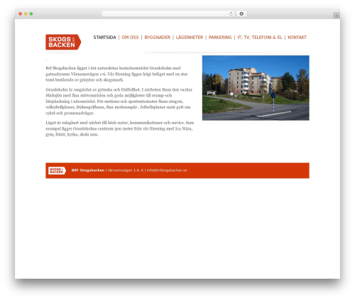 BRF Skogsbacken WordPress theme - brfskogsbacken.se