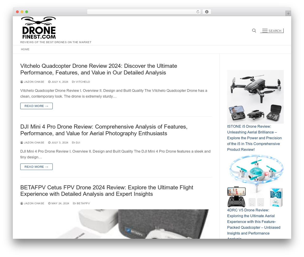 Customify WordPress theme - dronefinest.com