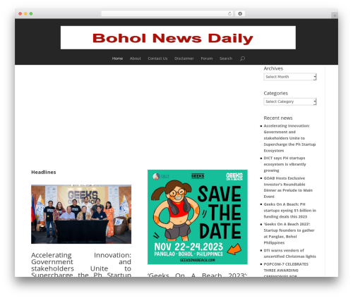 WordPress theme Divi - boholnewsdaily.com