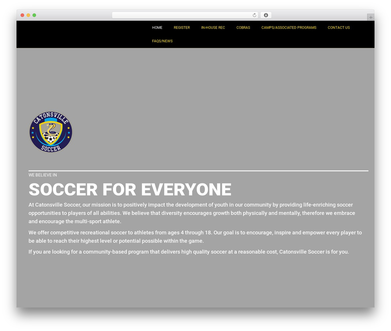 Beaver Builder Theme WordPress theme - catonsvillesoccer.com