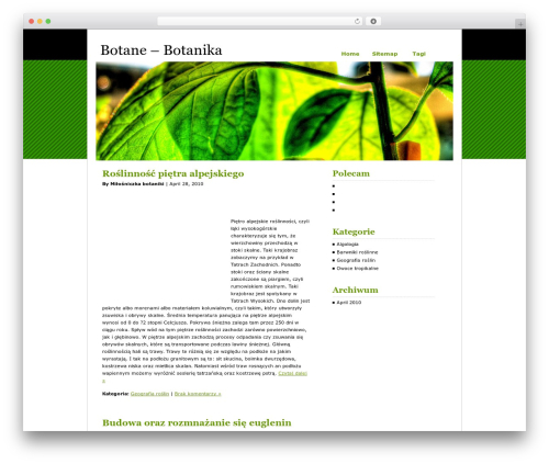 RockinGreen Leaf WordPress theme - botane.info