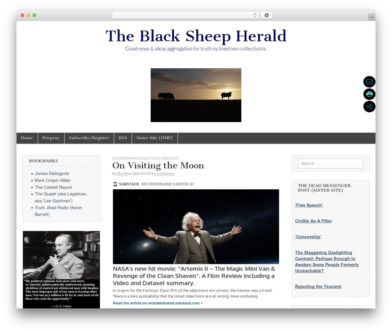 Magazine Basic free WordPress theme - blacksheepherald.net
