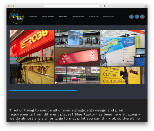Ronika WordPress theme - blueraptorsigns.com