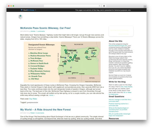 Stack Exchange WordPress blog theme - bicycles.blogoverflow.com