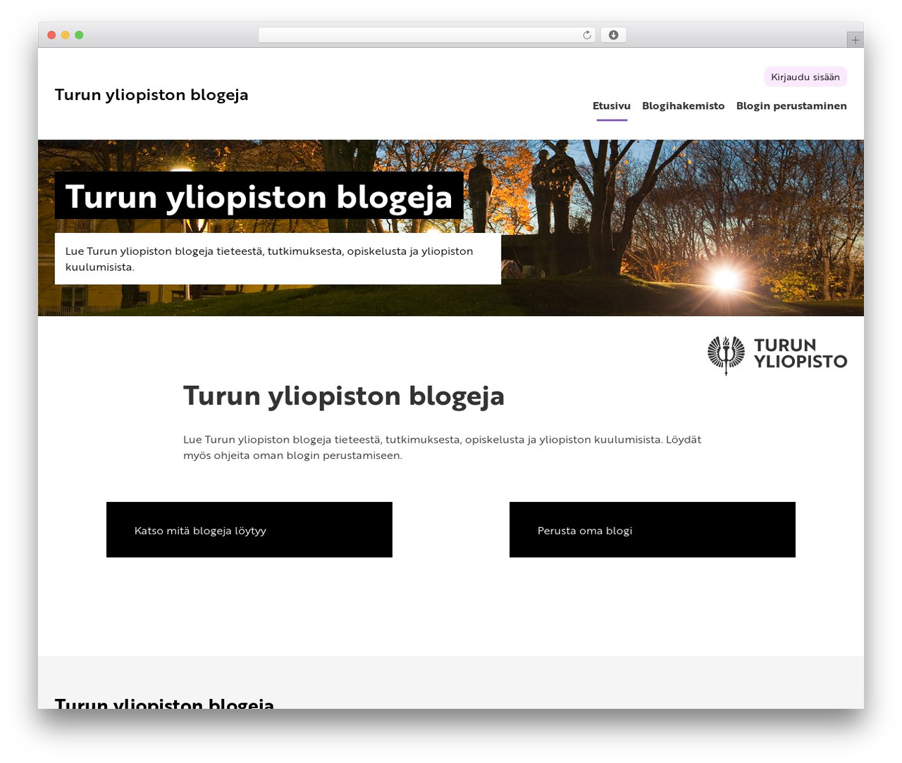 UTU Theme theme WordPress - blogit.utu.fi