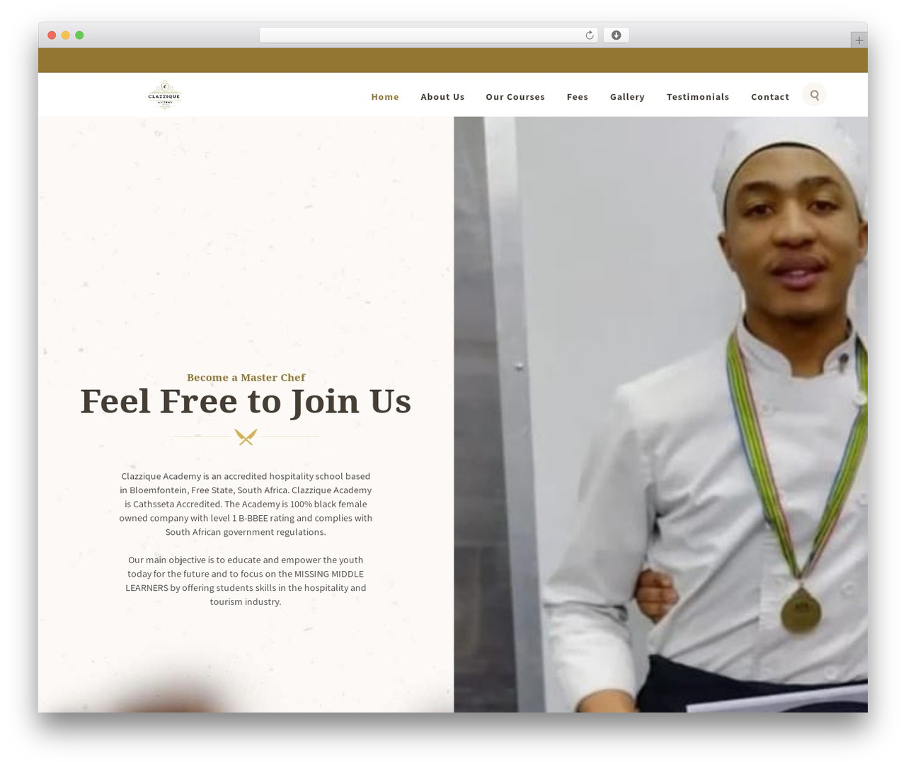 Basil WordPress theme - clazziqueacademy.co.za