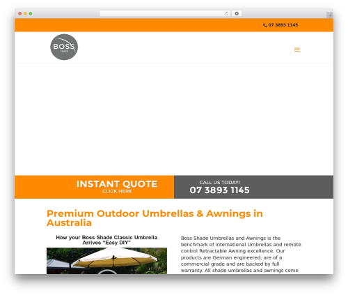 Divi theme WordPress - bossshade.com.au