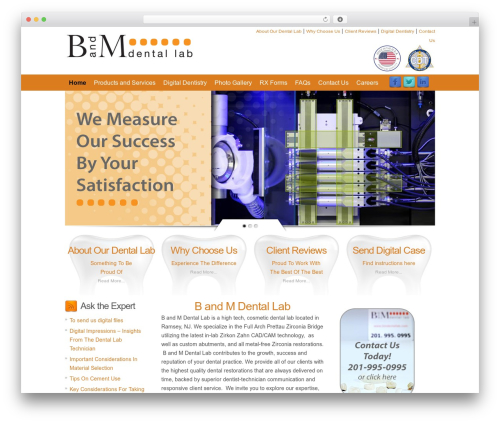 Evolution best WordPress theme - bmdentallab.com