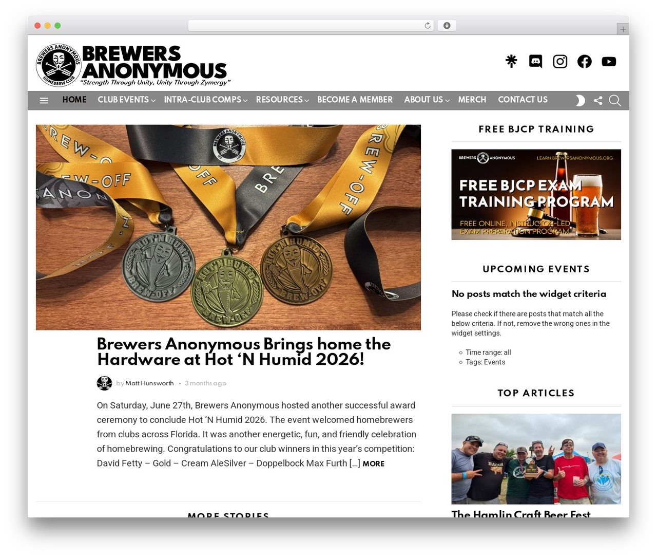 Bimber theme WordPress - brewersanonymous.org