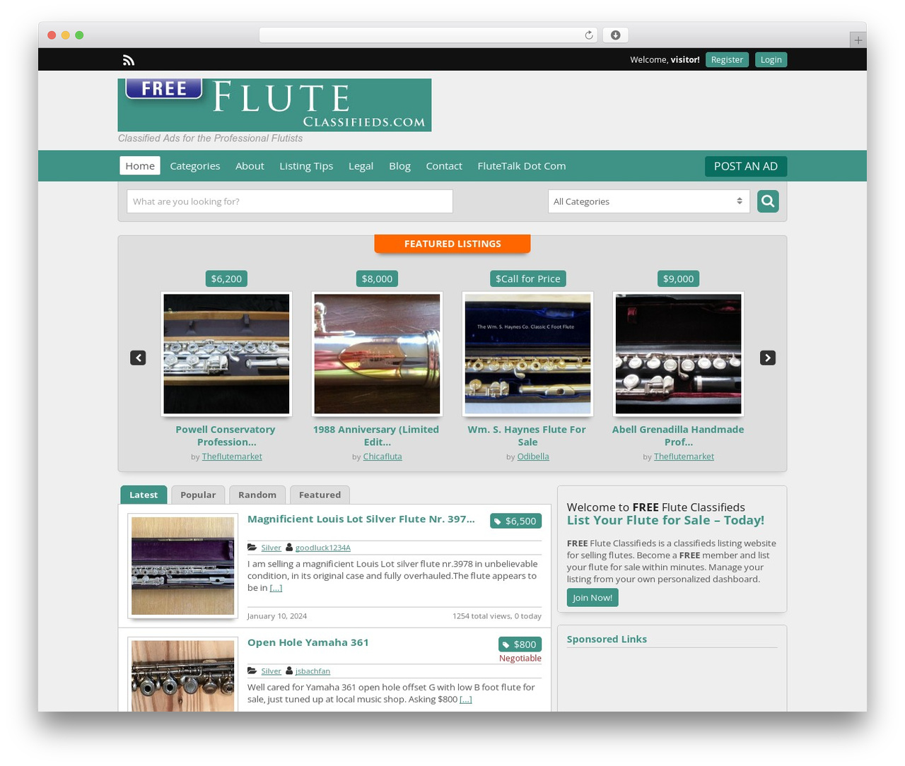 ClassiPress WordPress theme - freefluteclassifieds.com ClassiPress WordPress theme - freefluteclassifieds.com