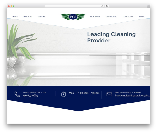 Cleanco WordPress theme design - freedomcleaningservices.ca