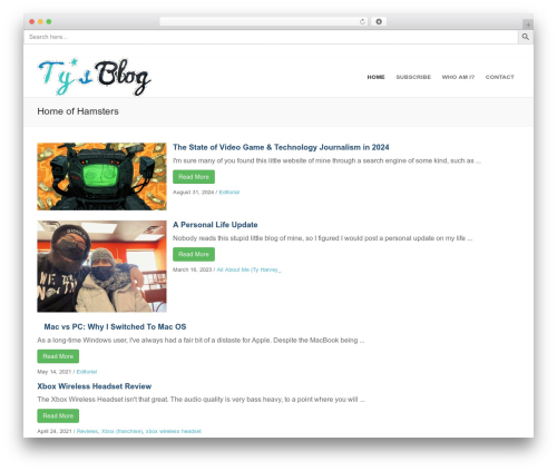 Customify free WordPress theme - tyharvey.com