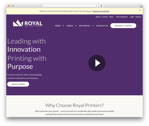 Foundry WordPress plugin - royalprinters.com