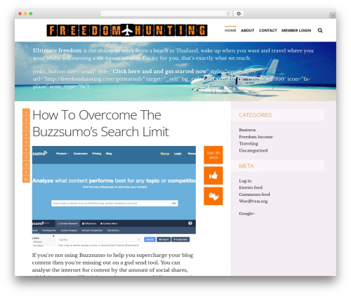 WordPress theme SeaShell - freedomhunting.com