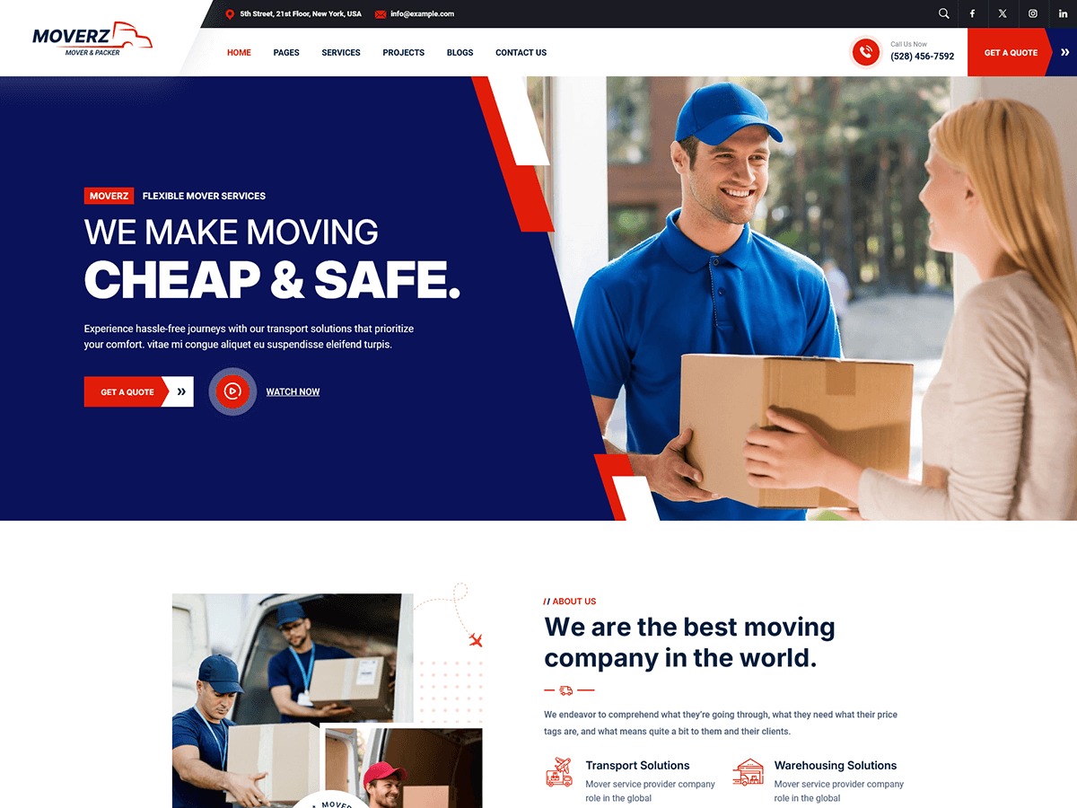 WordPress theme Moverz by Themeht