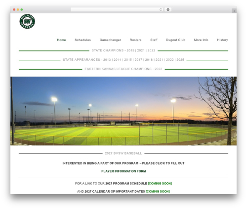 Aperio WordPress website theme - bvswbaseball.com