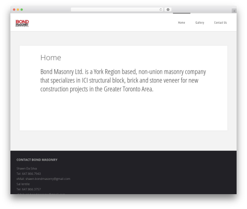 Fluida WordPress theme design - bondmasonryltd.com