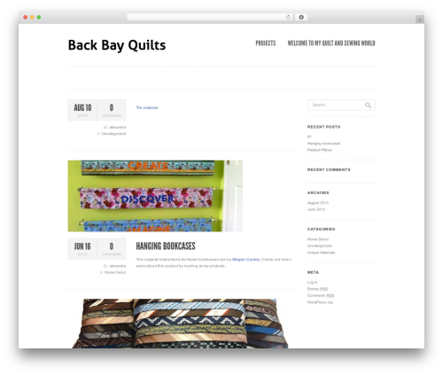 Purity WordPress theme - backbayquilts.com