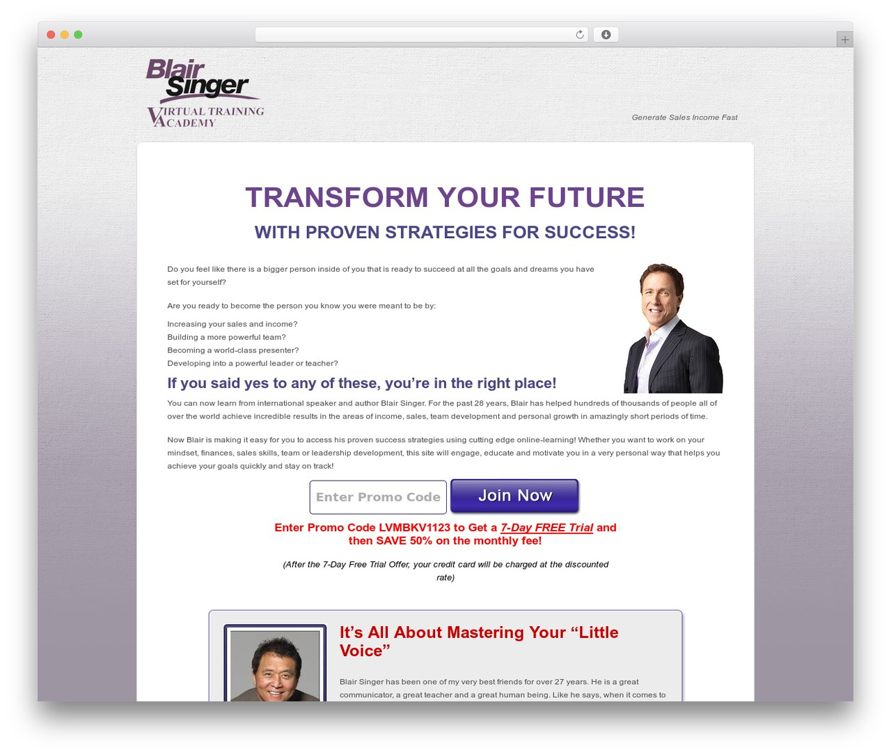 WordPress theme Virtual Training - blairsingervirtualtraining.com